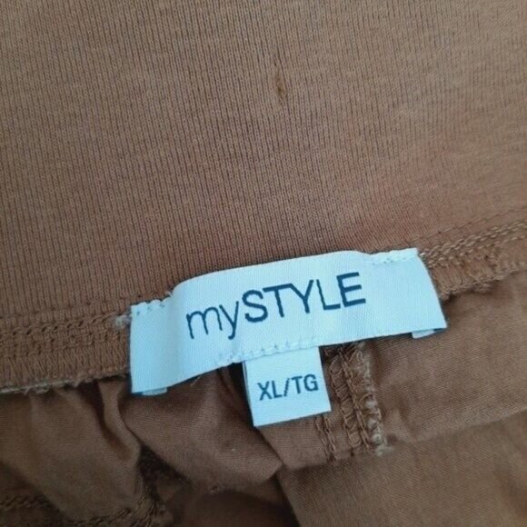 MYSTYLE | Casual Cropped Pull-on  Pants Tan Sz XL - Picture 6 of 7